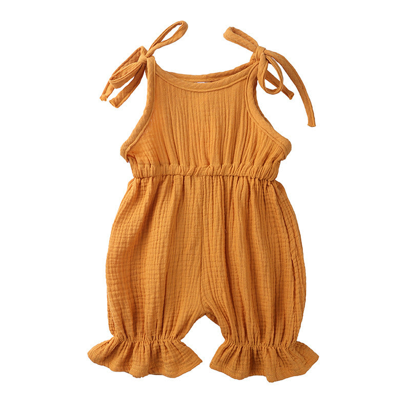 New Arrivals Newborn Toddler Baby Girls Sleeveless Solid Romper Jumpsuit Outfit