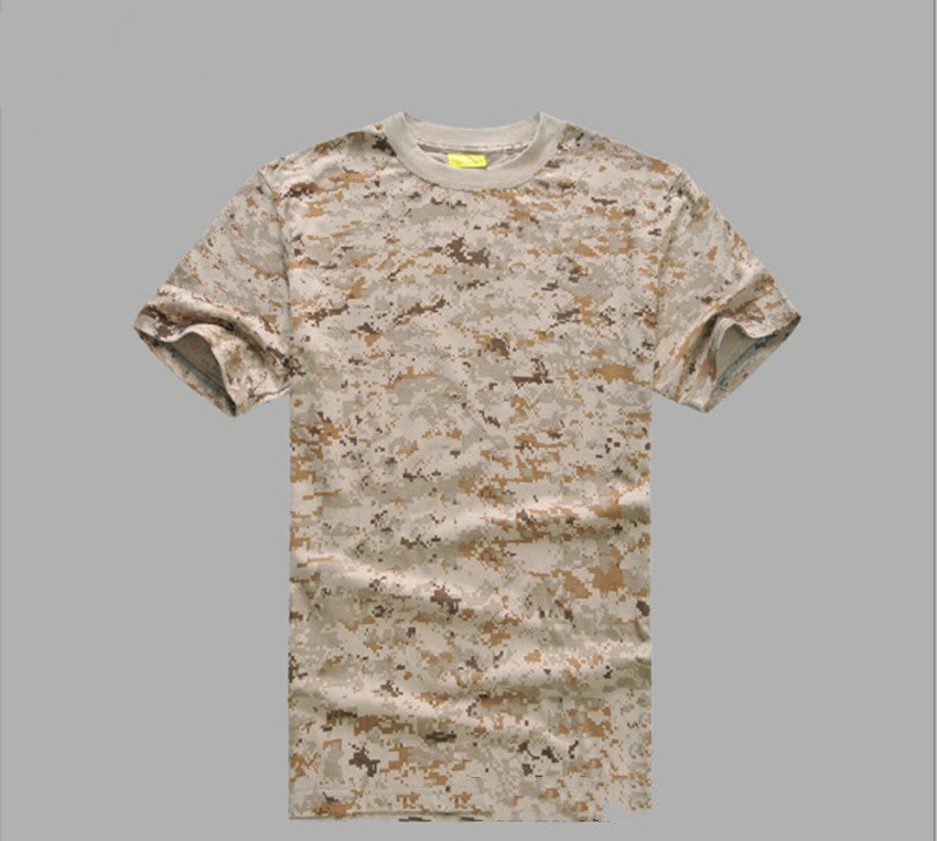 Mesh Round Neck Foreign Military Camouflage T-shirt Military Fan Camouflage Short Sleeves