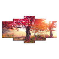 Thumbnail for 5 Pieces Canvas Art Season Autumn Trees Modern Living Room Large Painting Cloth Wall Art