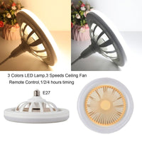 Thumbnail for 26cm Round Remote Control Ceiling Fan With E27 30W LED Lamp Hanging Fan Home Room Office Air Cooling Fan Light